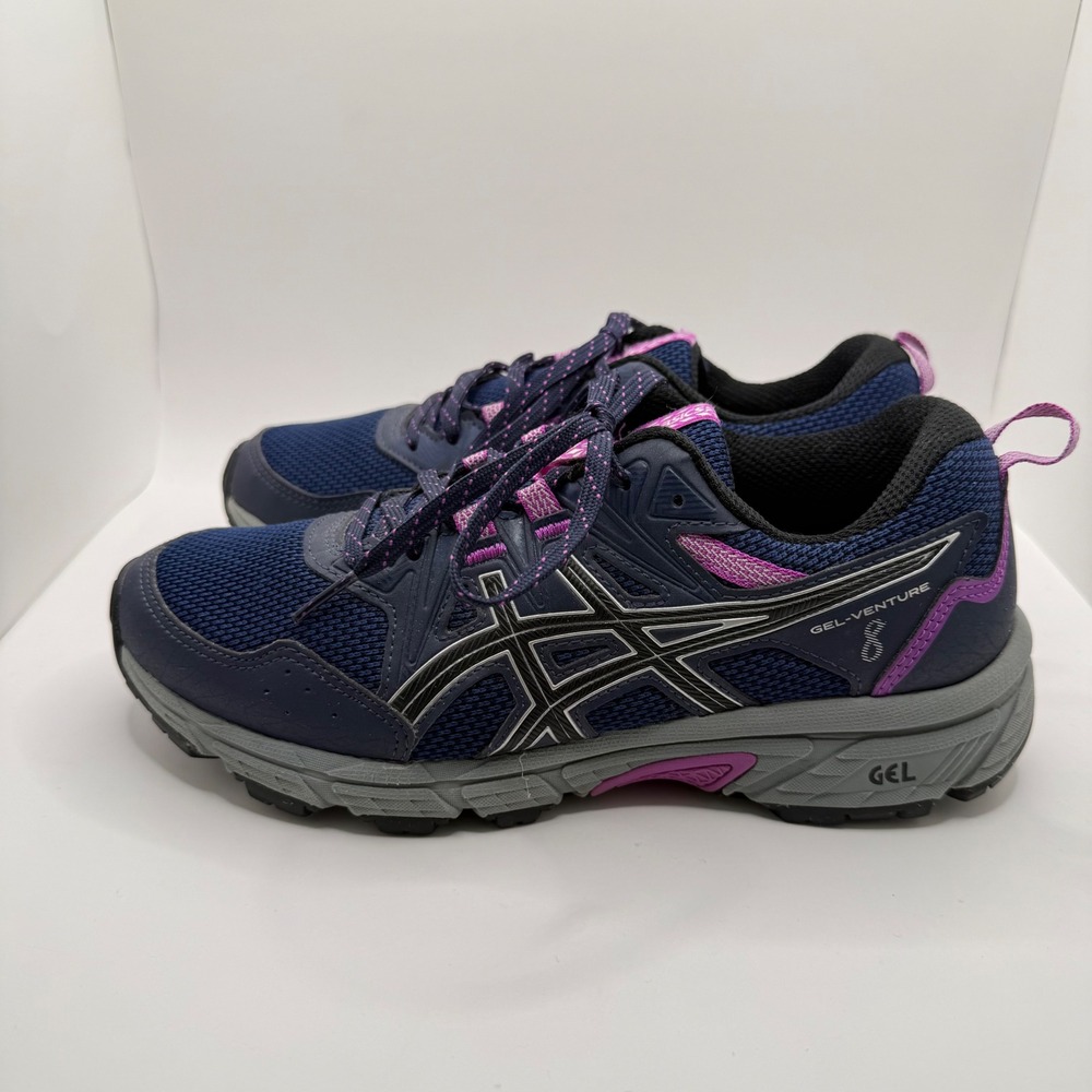 Asics Gel-Venture 8 Womens Navy Purple Trail Running Shoes 1012A708 Size 6.5